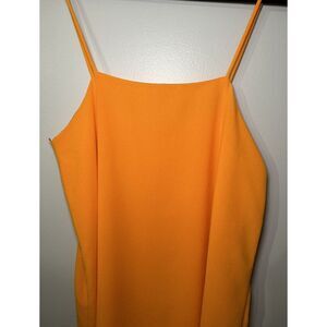 Zara Orange Spaghetti‎ Strap Sleeveless Mini Slip Dress Womens Size M